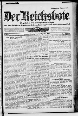 Der Reichsbote vom 07.12.1919