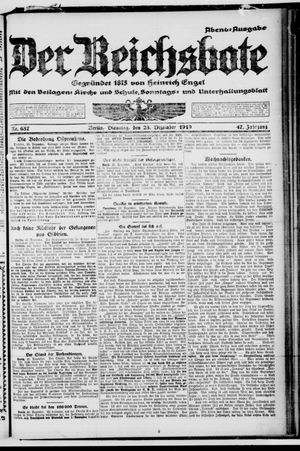 Der Reichsbote vom 23.12.1919
