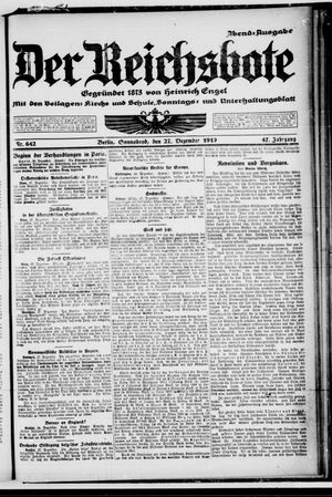 Der Reichsbote vom 27.12.1919