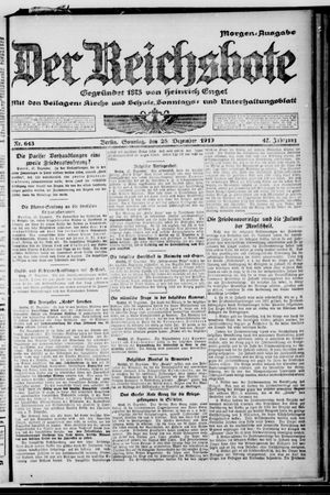 Der Reichsbote vom 28.12.1919