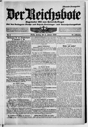 Der Reichsbote on Jan 2, 1920