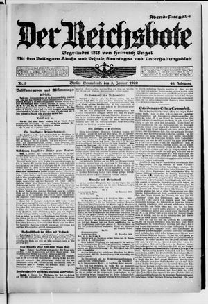 Der Reichsbote vom 03.01.1920