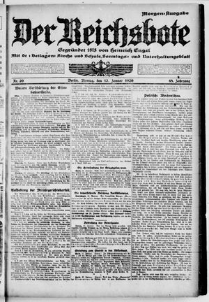 Der Reichsbote vom 12.01.1920