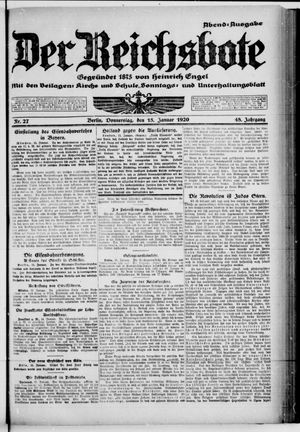 Der Reichsbote vom 15.01.1920