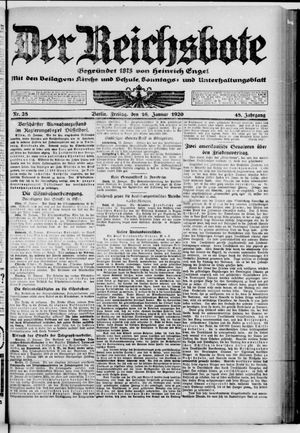 Der Reichsbote vom 16.01.1920