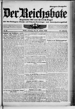 Der Reichsbote on Jan 18, 1920