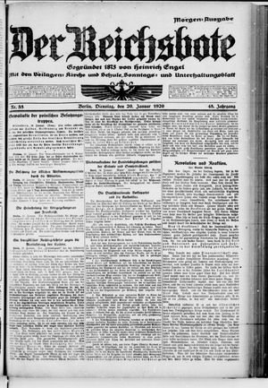 Der Reichsbote on Jan 20, 1920