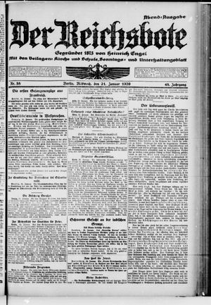 Der Reichsbote on Jan 21, 1920