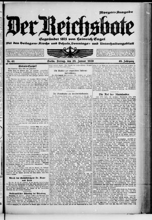 Der Reichsbote on Jan 23, 1920