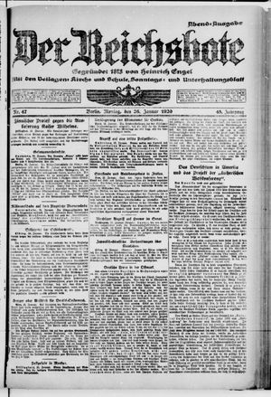 Der Reichsbote vom 26.01.1920
