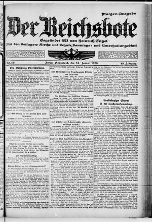 Der Reichsbote on Jan 31, 1920