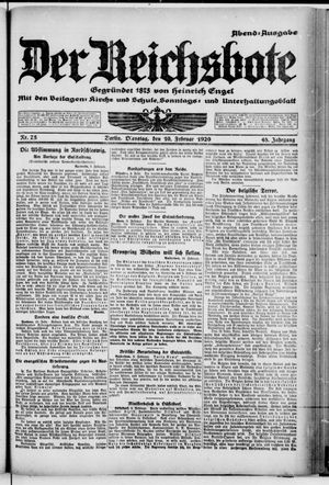 Der Reichsbote vom 10.02.1920