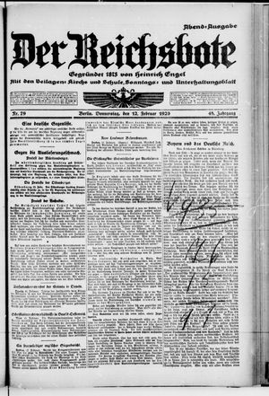 Der Reichsbote vom 12.02.1920
