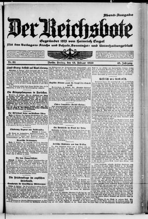 Der Reichsbote on Feb 13, 1920