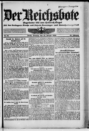 Der Reichsbote vom 15.02.1920