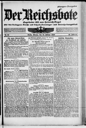 Der Reichsbote vom 16.02.1920