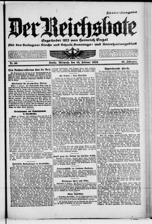 Der Reichsbote on Feb 18, 1920