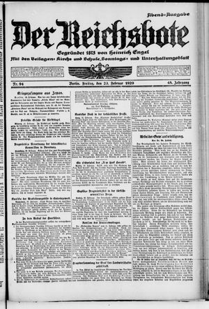 Der Reichsbote on Feb 20, 1920