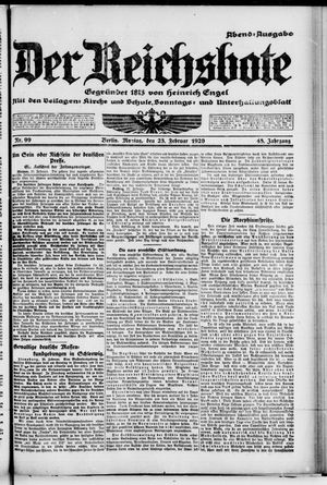 Der Reichsbote on Feb 23, 1920
