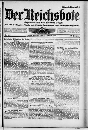 Der Reichsbote vom 24.02.1920