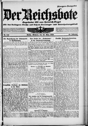Der Reichsbote vom 10.03.1920