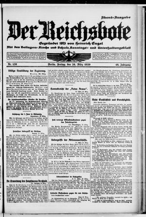 Der Reichsbote on Mar 26, 1920