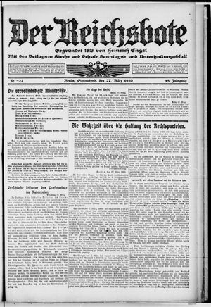 Der Reichsbote vom 27.03.1920