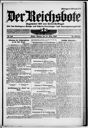Der Reichsbote on Mar 29, 1920