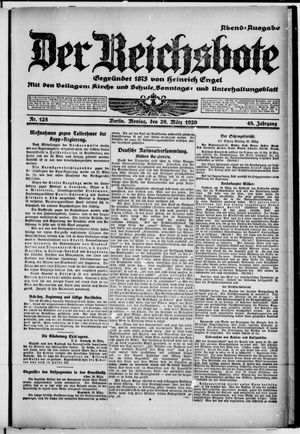 Der Reichsbote on Mar 29, 1920