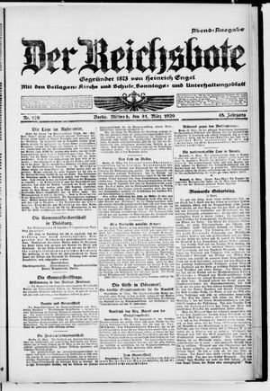 Der Reichsbote on Mar 31, 1920