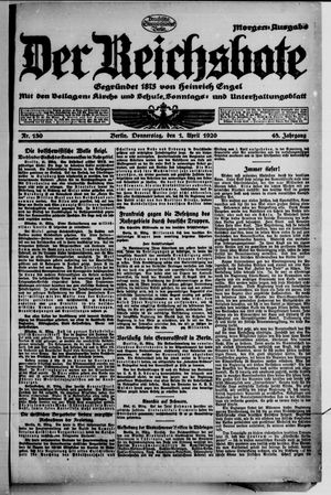 Der Reichsbote on Apr 1, 1920