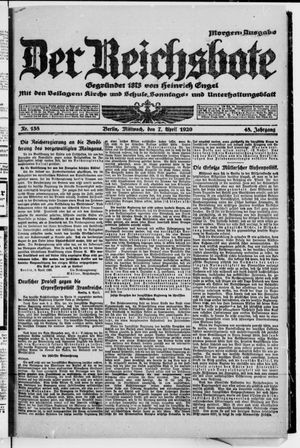 Der Reichsbote on Apr 7, 1920