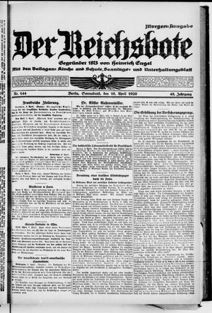 Der Reichsbote on Apr 10, 1920