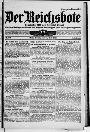 Der Reichsbote vom 11.04.1920