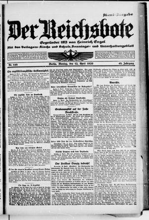 Der Reichsbote on Apr 12, 1920