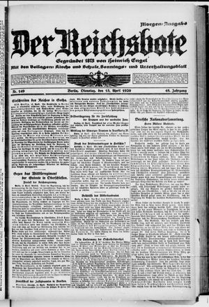 Der Reichsbote vom 13.04.1920