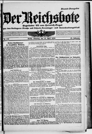 Der Reichsbote vom 13.04.1920