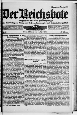 Der Reichsbote on Apr 14, 1920