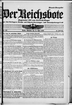 Der Reichsbote on Apr 14, 1920