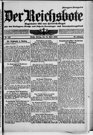 Der Reichsbote vom 16.04.1920
