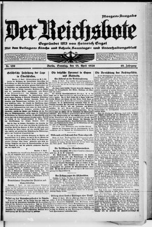 Der Reichsbote vom 18.04.1920
