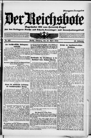 Der Reichsbote on Apr 20, 1920