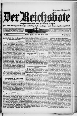 Der Reichsbote on Apr 23, 1920