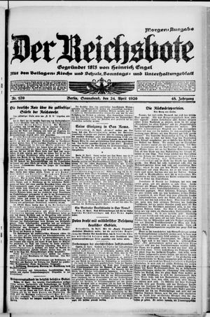 Der Reichsbote on Apr 24, 1920