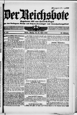 Der Reichsbote vom 26.04.1920