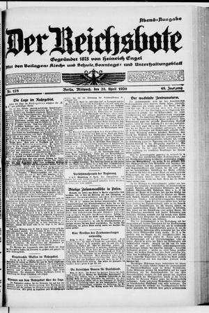 Der Reichsbote vom 28.04.1920