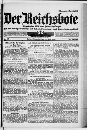 Der Reichsbote on Apr 29, 1920