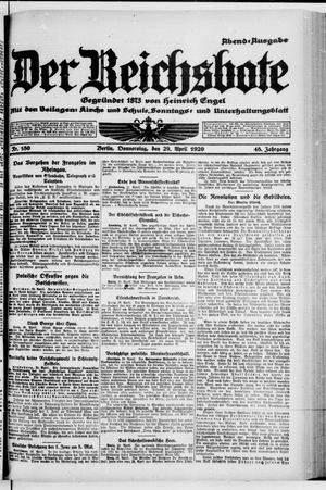 Der Reichsbote on Apr 29, 1920