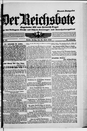 Der Reichsbote vom 30.04.1920