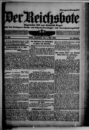 Der Reichsbote on May 1, 1920